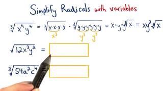 Simplify Radicals with Variables - Visualizing Algebra