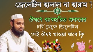 জিলেটিন হালাল না হারাম  ওষুধ ব্যবহৃত শূকরের চর্বি থেকে ডিলেট সেই ওষুধ খাওয়া জায়েজ হবে কি