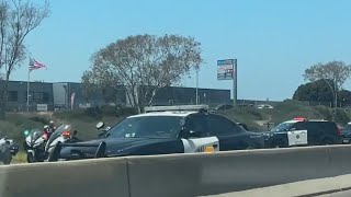 Police pursuit that ends in crash shuts down all southbound I-5 lanes in the South Bay
