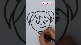 Easy Art for Kids || girl face drawing easy