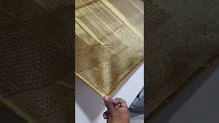 Gold and silver zari with chocolate combination Latest Pure kanjeevaram saree Silk mark