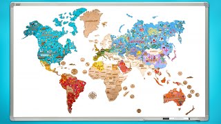 Assemble A Colorful Wooden World Map || Art & Craft