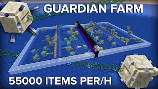 Minecraft Guardian Farm - No Drain Needed - 55k Items Per Hour