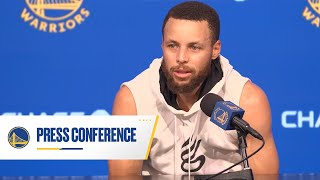 Stephen Curry Previews Warriors Play-In Matchup vs. Kings | April 15, 2024