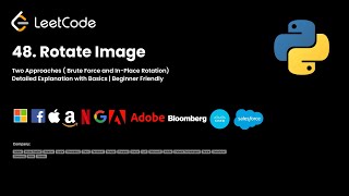LeetCode 48: Rotate Image | Brute Force & In-Place Rotation Explained | Mastering Matrix Rotation 🔄