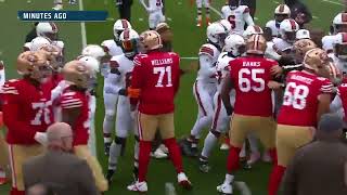 49ers and Browns get into pregame fight