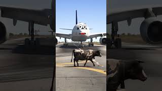 Doodles Airplanes - Cow Accidently Came During Airplane Landing #shorts  #cutedoodles