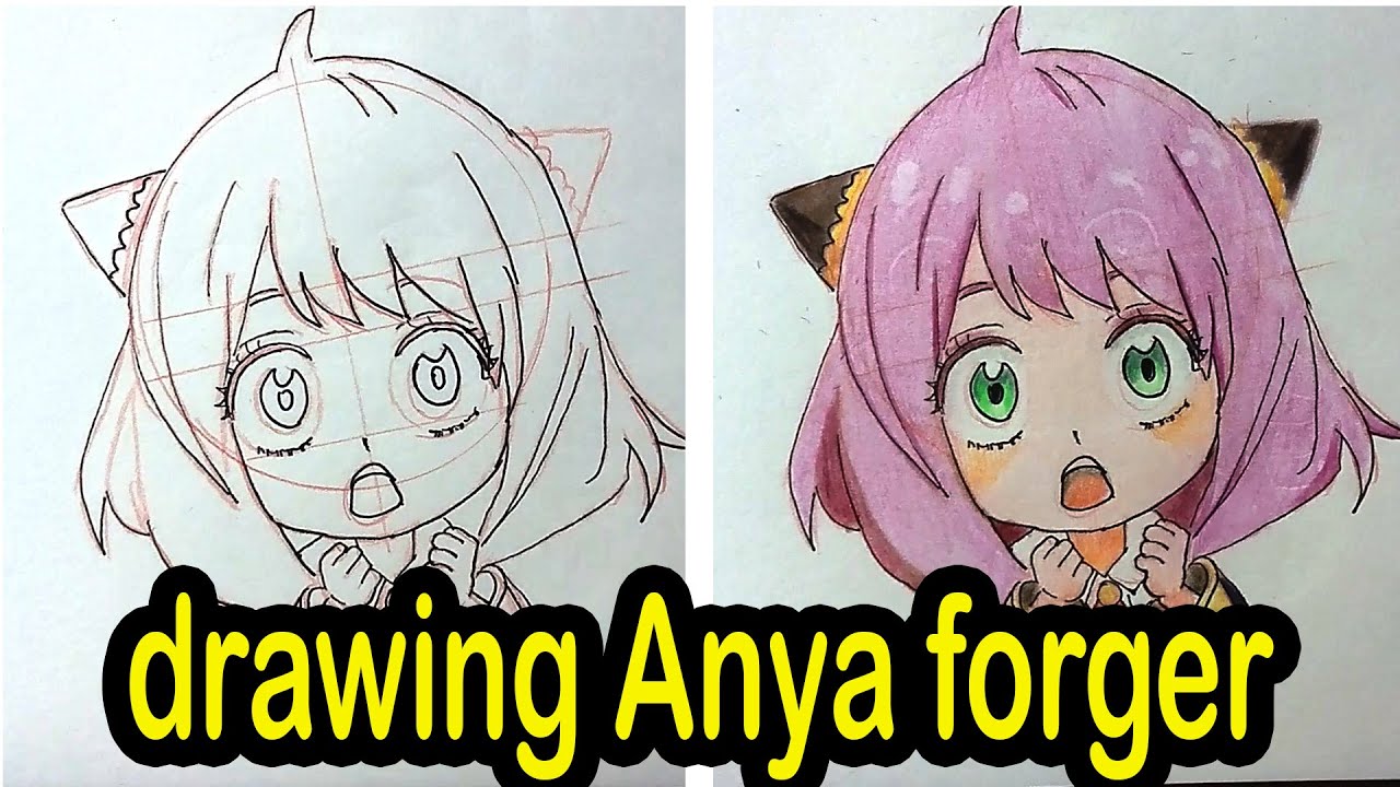 Tutorial Menggambar Sketsa Anya Forger How To Draw Anime Anya Forger ...