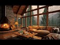Peaceful Piano Music, Rainy Spring on the Mountain and Crackling Fireplace for Relaxation and Sleep
