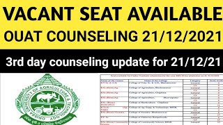 OUAT 2021/vacant seat position for counseling 21/12/2021