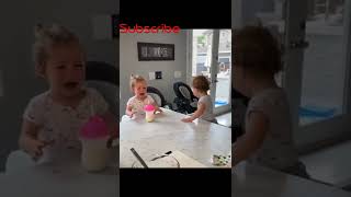 Twin baby girl fight over pacifier #youtubeshorts #shorts #viral #trending #youtube pls Subscribe