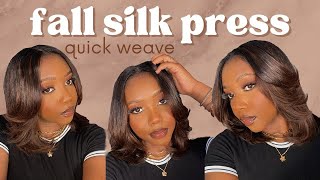 FALL SILK PRESS QUICK WEAVE | EASY FALL HAIRSTYLE