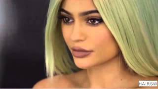 Kylie Jenner Long Green Lace Front Wig