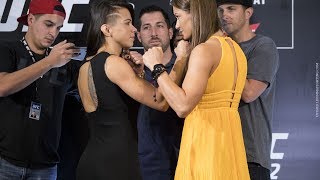 Claudia Gadelha vs. Karolina Kowalkiewicz UFC 212 Media Day Staredown - MMA Fighting