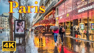 Paris, France🇫🇷 - Paris walking in the Heavy Rain 2024 - 4K HDR | Paris 4K | A Walk In Paris