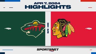 NHL Highlights | Wild vs. Blackhawks - April 7, 2024
