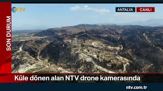 Küle dönen alan NTV drone kamerasında