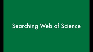 Searching Web of Science