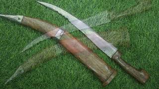 INDIAN ROSEWOOD WOODEN KHANJAR SARABLOH IRON 10 INCH BLADE 18 INCH OVERALL LENGTH