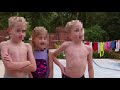 mum makes family wash clothes in their swimming pool extreme cheapskates