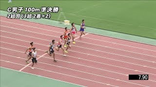 男子C 100m 準決勝 2組 第49回ジュニアオリンピック陸上競技大会