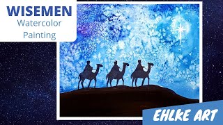 How to PAINT the WISEMEN with watercolor and salt