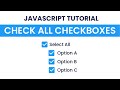 Check / Uncheck All Checkboxes With Javascript