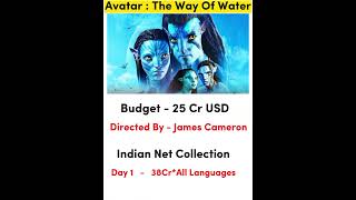Avatar 2 Indian Net Box office collection Day 1 #shorts #hollywood #hollywoodmovies #avatar2 #day1