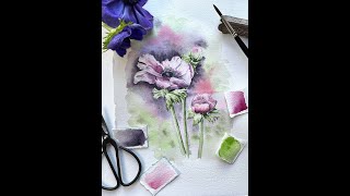 Watercolor flower's tutorial, part 1, background