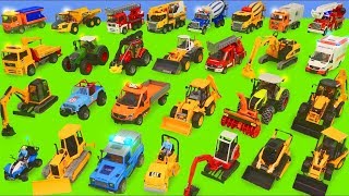 Excavadora Tractor Buldocer Carros Cargadora Camiones coche de policía y bomberos Tractor Toys