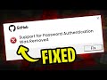 How to Fix “Support for Password Authentication Was Removed” on GitHub
