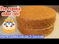 PAN ESPONJA sabor CAFÉ🎂Exclusivamente para PASTELES de 3 LECHES🎂Paso a paso🎂súper fácil