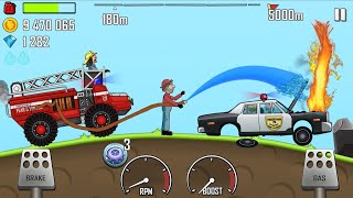 Hill Climb Racing - FIRE TRUCK in COUNTRYSIDE - POLICE CAR on FIRE GamePlay