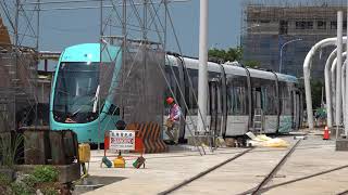 新北捷運 淡海輕軌 綠山線列車 車站 行武者號