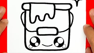 HOW TO DRAW A CUTE PAINT BUCKET, THING TO DRAW