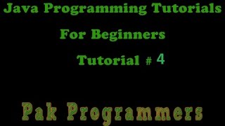 Java Urdu Programming Tutorial 4 Variables
