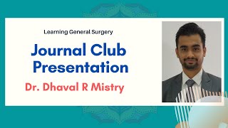 Journal Club Presentation:  Dr.Dhaval R Mistry