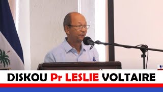 Diskou prezidan Leslie Voltaire nan joune lansman prosesis referandè elktoral la