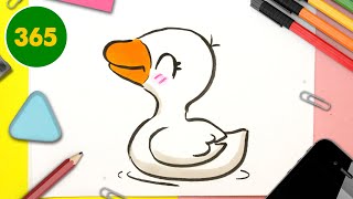 COME DISEGNARE ANATRA KAWAII - Come disegnare animali