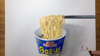 Marker木顏色畫杯麵 How to draw cup noodles realistic!