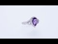 peora amethyst sterling silver halo crest ring sizes 5 to 9 sr11696