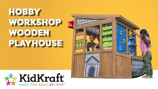 Hobby Workshop Wooden Playhouse | KidKraft Wooden Outdoor Playhouses
