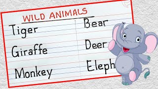 Wild animals name | Wild animals name in English | Learn wild animals name | जंगली जानवरों का नाम