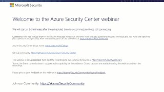 Azure Security Center webinar: Azure Defender for Storage