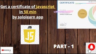 sololearn - javascript tutorial Full Course & certificate #solutionbank #javascriptcertificate