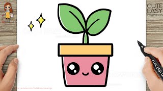 How to Draw a Cute Plant Easy for Kids and Toddlers