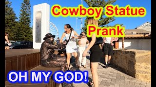 #Cowboy_prank | Statue Prank | lelucon statue prank | I Thought It Was Real Statue!!