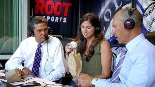 CHC@COL: Cuddyer's wife joins the broadcast booth