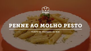 PENNE AO MOLHO PESTO E BACON