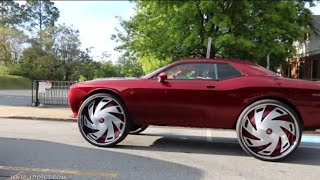 WhipAddict: Hellcat Challenger on 34s Floats!! Kandy Red Paint, Red Custom Interior, Star Roof!